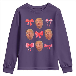 Trump Girl 2024 Youth Sweatshirt 47th President Pink Coquette Bow Girly Y2K TS02 Purple Print Your Wear
