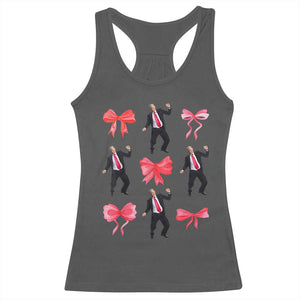 Trump Girl 2024 Racerback Tank Top 47th President Dancing Pink Coquette Bow Girly Y2K TS02 Dark Heather Print Your Wear