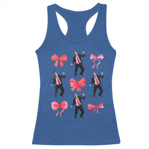 Trump Girl 2024 Racerback Tank Top 47th President Dancing Pink Coquette Bow Girly Y2K TS02 Royal Blue Print Your Wear