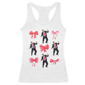 Trump Girl 2024 Racerback Tank Top 47th President Dancing Pink Coquette Bow Girly Y2K TS02 White Print Your Wear