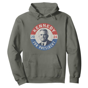 RFK Jr Kennedy 2024 Hoodie For President Vintage Button TS02 Military Green Print Your Wear