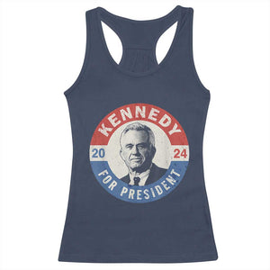 RFK Jr Kennedy 2024 Racerback Tank Top For President Vintage Button TS02 Navy Print Your Wear