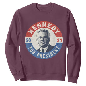 RFK Jr Kennedy 2024 Sweatshirt For President Vintage Button TS02 Maroon Print Your Wear