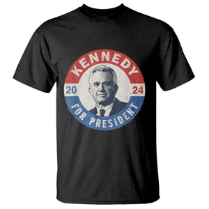 RFK Jr Kennedy 2024 T Shirt For President Vintage Button TS02 Black Print Your Wear