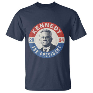 RFK Jr Kennedy 2024 T Shirt For President Vintage Button TS02 Navy Print Your Wear
