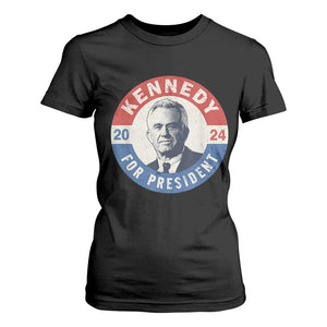 RFK Jr Kennedy 2024 T Shirt For Women For President Vintage Button TS02 Black Print Your Wear