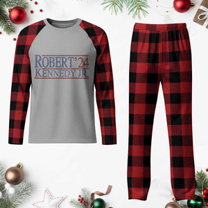RFK Jr Kennedy 2024 Plaid Pajama Set Distressed Robert Kennedy Jr. 24 TS02 Buffalo Plaid Print Your Wear