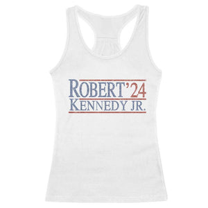 RFK Jr Kennedy 2024 Racerback Tank Top Distressed Robert Kennedy Jr. 24 TS02 White Print Your Wear