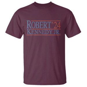RFK Jr Kennedy 2024 T Shirt Distressed Robert Kennedy Jr. 24 TS02 Maroon Print Your Wear