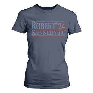 RFK Jr Kennedy 2024 T Shirt For Women Distressed Robert Kennedy Jr. 24 TS02 Navy Print Your Wear