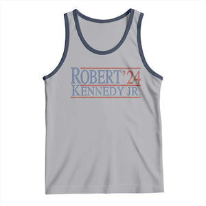 RFK Jr Kennedy 2024 Tank Top Distressed Robert Kennedy Jr. 24 TS02 Athletic Heather Navy Print Your Wear