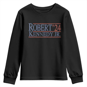 RFK Jr Kennedy 2024 Youth Sweatshirt Distressed Robert Kennedy Jr. 24 TS02 Black Print Your Wear