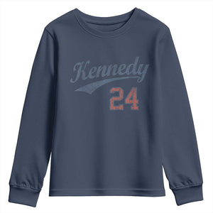 RFK Jr Kennedy 2024 Youth Sweatshirt Team Kennedy 24 Vintage TS02 Navy Print Your Wear
