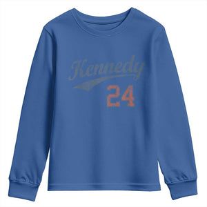 RFK Jr Kennedy 2024 Youth Sweatshirt Team Kennedy 24 Vintage TS02 Royal Blue Print Your Wear