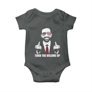 Zohran Mamdani Hope Baby Onesie Zoharan Mamdani USA Flag Funny Middle Finger TS02 Dark Heather Print Your Wear