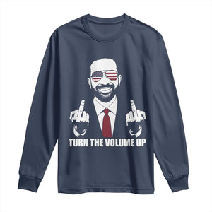 Zohran Mamdani Hope Long Sleeve Shirt Zoharan Mamdani USA Flag Funny Middle Finger TS02 Navy Print Your Wear