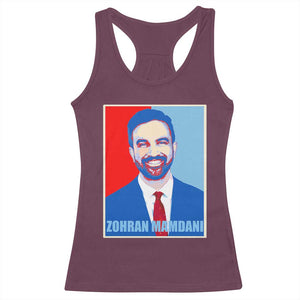 Zohran Madamni Racerback Tank Top for New York Mayor TS02 Maroon Print Your Wear