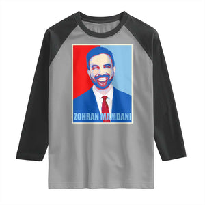 Zohran Madamni Raglan Shirt for New York Mayor TS02 Sport Gray Black Print Your Wear