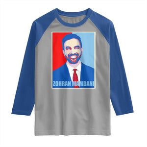 Zohran Madamni Raglan Shirt for New York Mayor TS02 Sport Gray Royal Print Your Wear