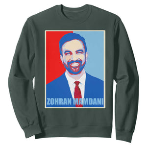 Zohran Madamni Sweatshirt for New York Mayor TS02 Dark Forest Green Print Your Wear