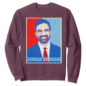 Zohran Madamni Sweatshirt for New York Mayor TS02 Maroon Print Your Wear