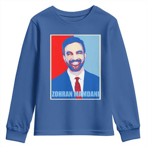 Zohran Madamni Youth Sweatshirt for New York Mayor TS02 Royal Blue Print Your Wear