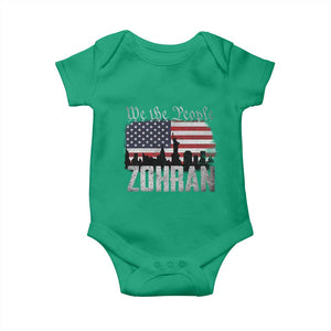 Zohran Mamdani Groovy Flowers Baby Onesie Retro Style TS02 Irish Green Print Your Wear