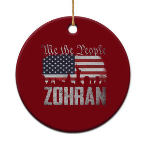 Zohran Mamdani Groovy Flowers Ceramic Ornament Retro Style TS02 1pc Red Print Your Wear