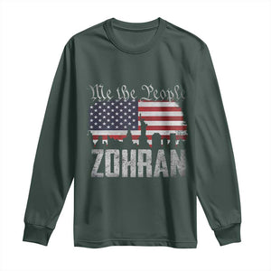 Zohran Mamdani Groovy Flowers Long Sleeve Shirt Retro Style TS02 Dark Forest Green Print Your Wear