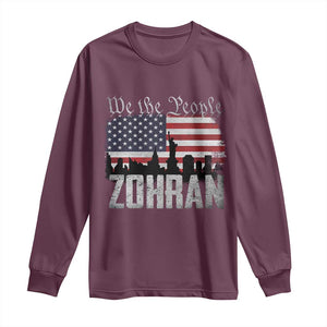 Zohran Mamdani Groovy Flowers Long Sleeve Shirt Retro Style TS02 Maroon Print Your Wear