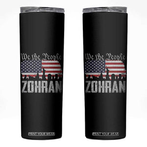 Zohran Mamdani Groovy Flowers Skinny Tumbler Retro Style TS02 Black Print Your Wear