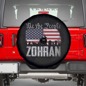 Zohran Mamdani Groovy Flowers Spare Tire Cover Retro Style TS02 Black Print Your Wear