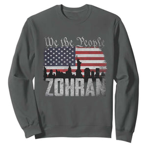 Zohran Mamdani Groovy Flowers Sweatshirt Retro Style TS02 Dark Heather Print Your Wear