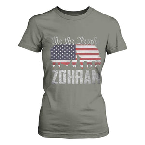 Zohran Mamdani Groovy Flowers T Shirt For Women Retro Style TS02 Military Green Print Your Wear