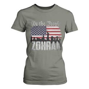 Zohran Mamdani Groovy Flowers T Shirt For Women Retro Style TS02 Military Green Print Your Wear