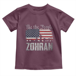 Zohran Mamdani Groovy Flowers Toddler T Shirt Retro Style TS02 Maroon Print Your Wear