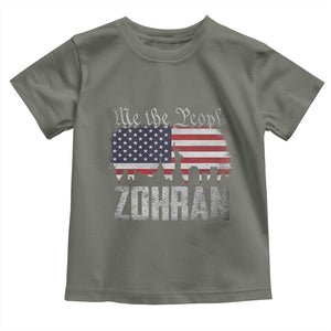 Zohran Mamdani Groovy Flowers Toddler T Shirt Retro Style TS02 Military Green Print Your Wear