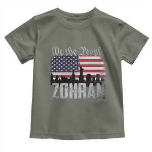 Zohran Mamdani Groovy Flowers Toddler T Shirt Retro Style TS02 Military Green Print Your Wear