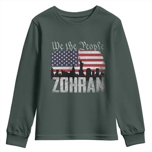 Zohran Mamdani Groovy Flowers Youth Sweatshirt Retro Style TS02 Dark Forest Green Print Your Wear