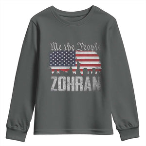Zohran Mamdani Groovy Flowers Youth Sweatshirt Retro Style TS02 Dark Heather Print Your Wear