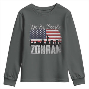 Zohran Mamdani Groovy Flowers Youth Sweatshirt Retro Style TS02 Dark Heather Print Your Wear
