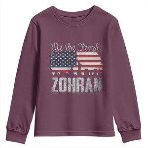 Zohran Mamdani Groovy Flowers Youth Sweatshirt Retro Style TS02 Maroon Print Your Wear