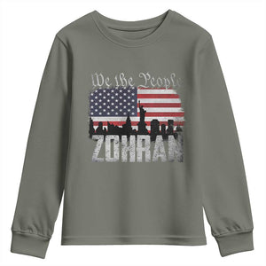 Zohran Mamdani Groovy Flowers Youth Sweatshirt Retro Style TS02 Military Green Print Your Wear