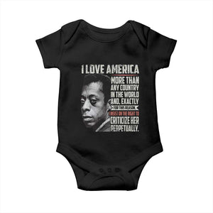 James Baldwin American Patriotic Baby Onesie I Love America More Than Any Country TS02 Black Print Your Wear