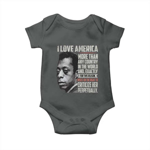 James Baldwin American Patriotic Baby Onesie I Love America More Than Any Country TS02 Dark Heather Print Your Wear