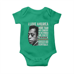 James Baldwin American Patriotic Baby Onesie I Love America More Than Any Country TS02 Irish Green Print Your Wear