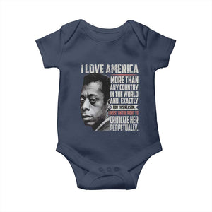 James Baldwin American Patriotic Baby Onesie I Love America More Than Any Country TS02 Navy Print Your Wear