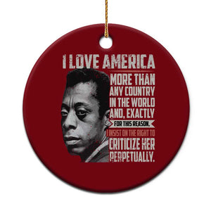 James Baldwin American Patriotic Ceramic Ornament I Love America More Than Any Country TS02 1pc Red Print Your Wear