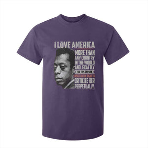 James Baldwin American Patriotic T Shirt For Kid I Love America More Than Any Country TS02 Purple Print Your Wear