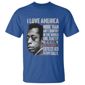 James Baldwin American Patriotic T Shirt I Love America More Than Any Country TS02 Royal Blue Print Your Wear